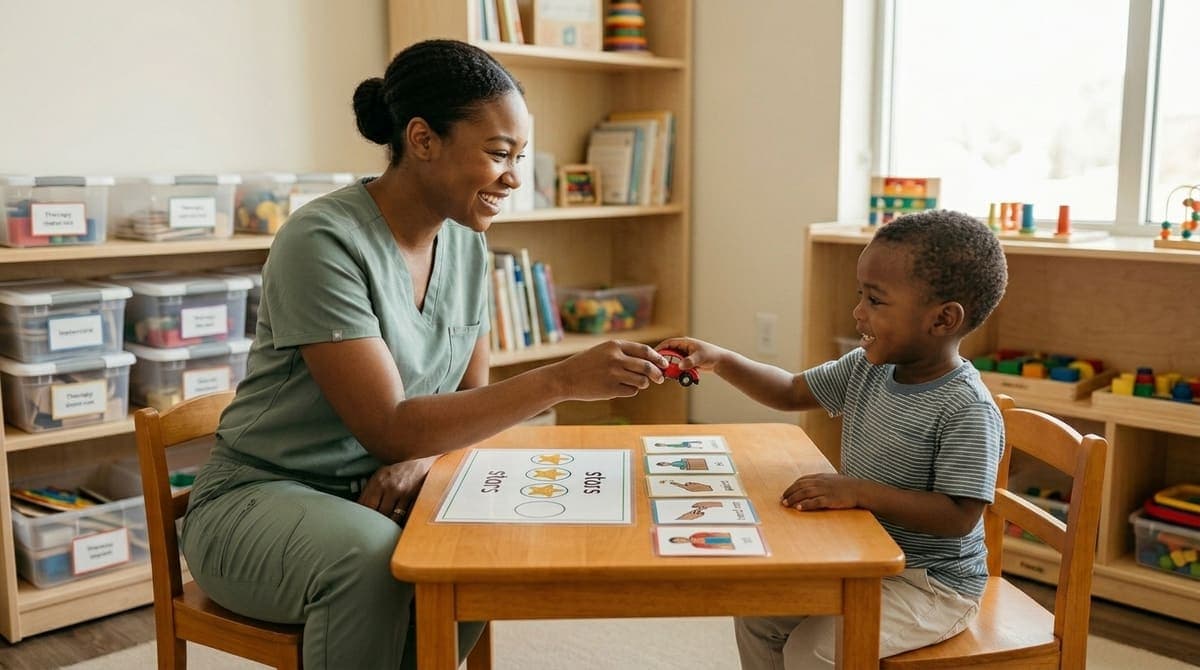A aba therapy session with a child